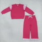 NEW RTS NO MOQ milk silk GLP3701（GT1848+P1157）Baby Girls Watermelon Red Stripe Flutter Sleeve Top Pockets Ruffle Pant Set