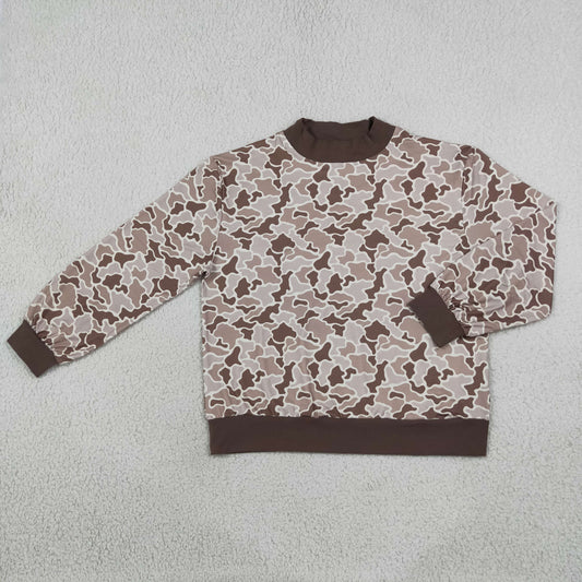 NEW RTS NO MOQ milk silk GT1879 Adult Women Long Sleeve Southern Khaki Camo Choker T-shirts Top