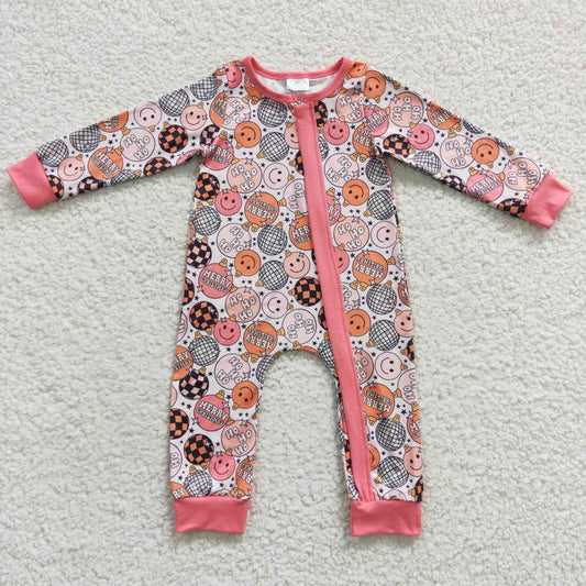 zipper romper hippie smiley girls jumpsuit baby clothes