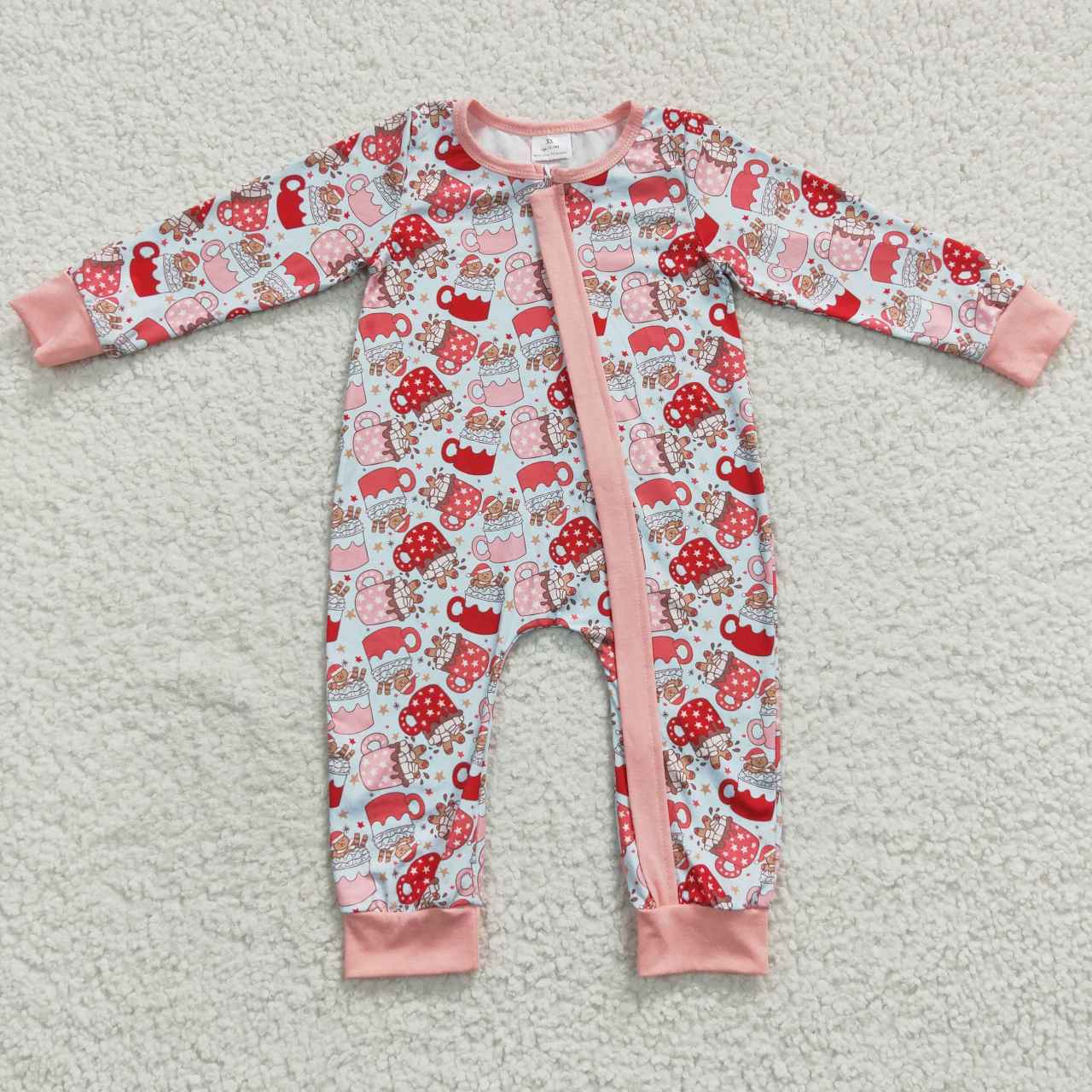 zipper romper christmas girls jumpsuit babyclothes