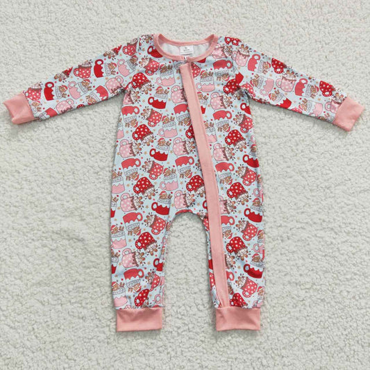 zipper romper christmas girls jumpsuit babyclothes