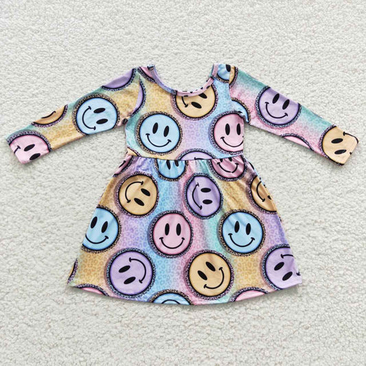 long sleeve hippie smiley dress girls skirt kids clothes