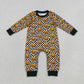 NEW RTS NO MOQ milk silk LR1389 Baby Boys Ghost Pumpkins Black Checkered Halloween Pant Rompers