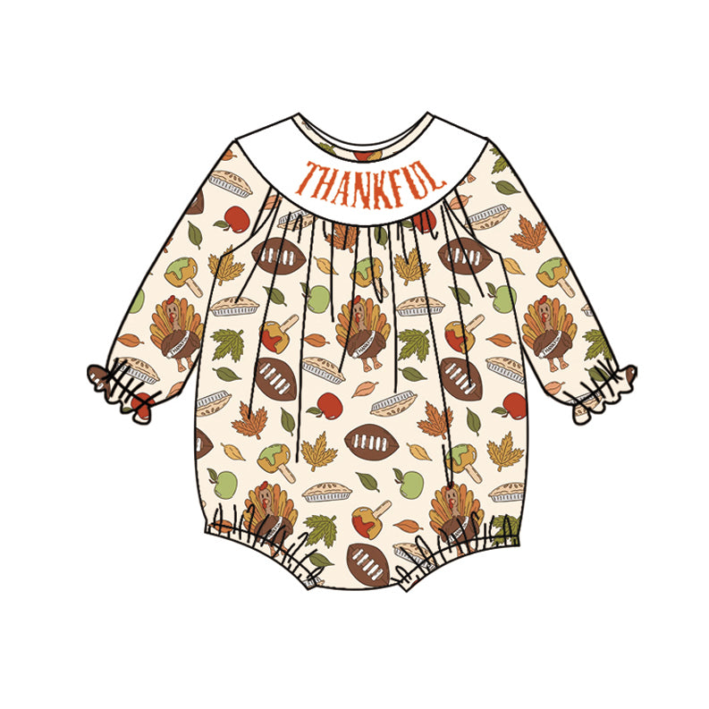 3.22LR2183smock turkey thanksgiving toddler clothes