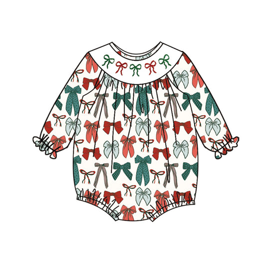 3.22LR2185smock bow toddler clothes