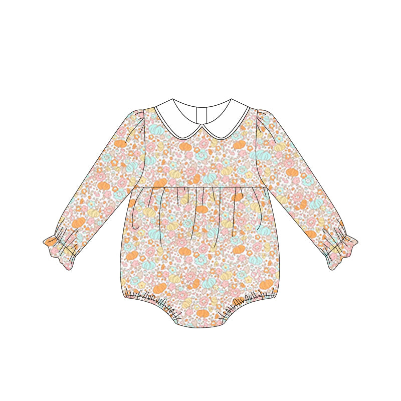 5.12LR2199 Pumpkin long-sleeved baby collar toddler clothes