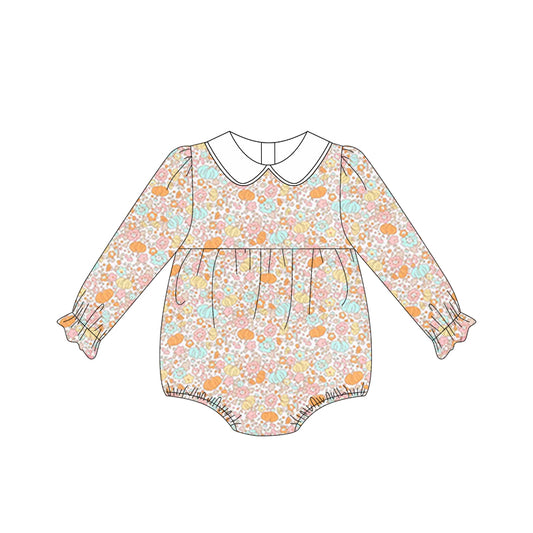5.12LR2199 Pumpkin long-sleeved baby collar toddler clothes