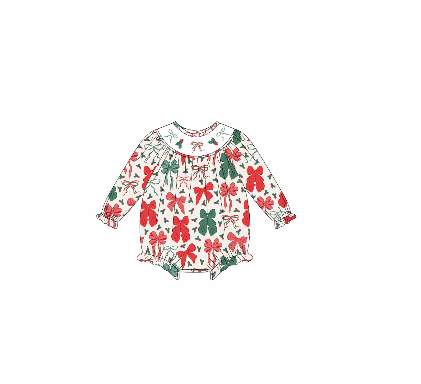 5.17LR2217 Christmas bow girl long-sleeved toddler clothes