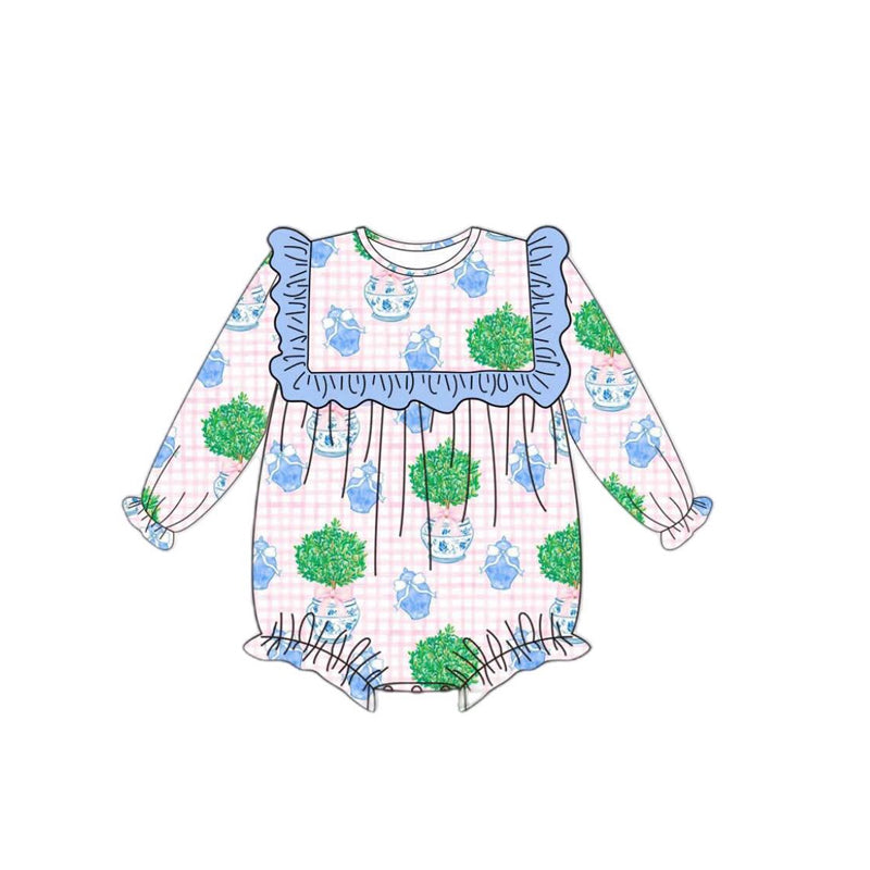 5.28SR2254 Blue floral long-sleeved toddler clothing