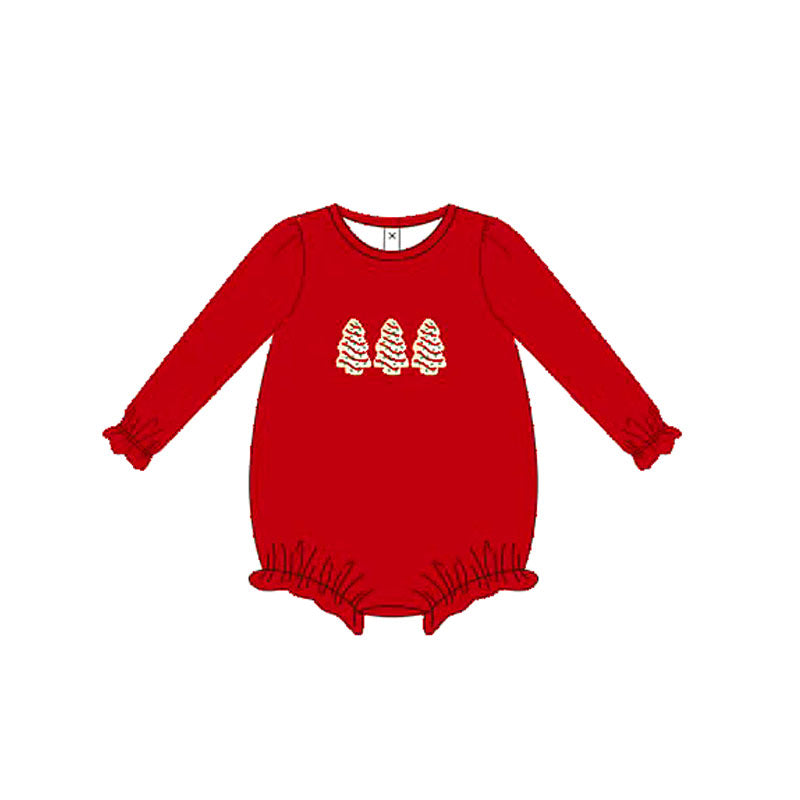 5.29LR2264 Christmas tree red long-sleeved toddler clothes
