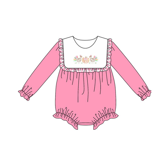6.6LR2287 Pink Turkey Long Sleeve Toddler Clothes