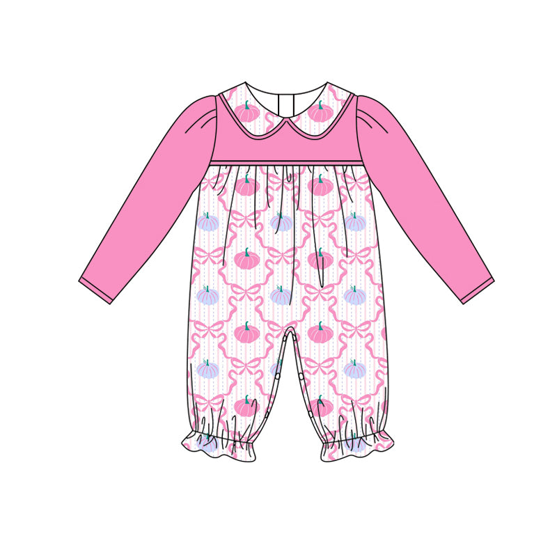 6.7LR2296 Pink Pumpkin Long Sleeve Bodysuit