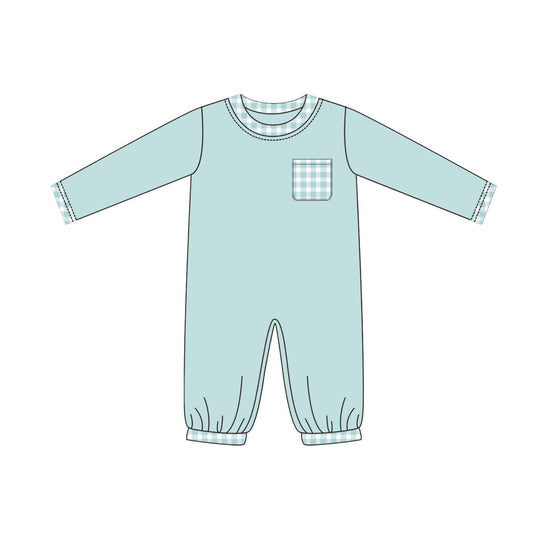 6.13LR2309 Plaid blue long-sleeved toddler clothes