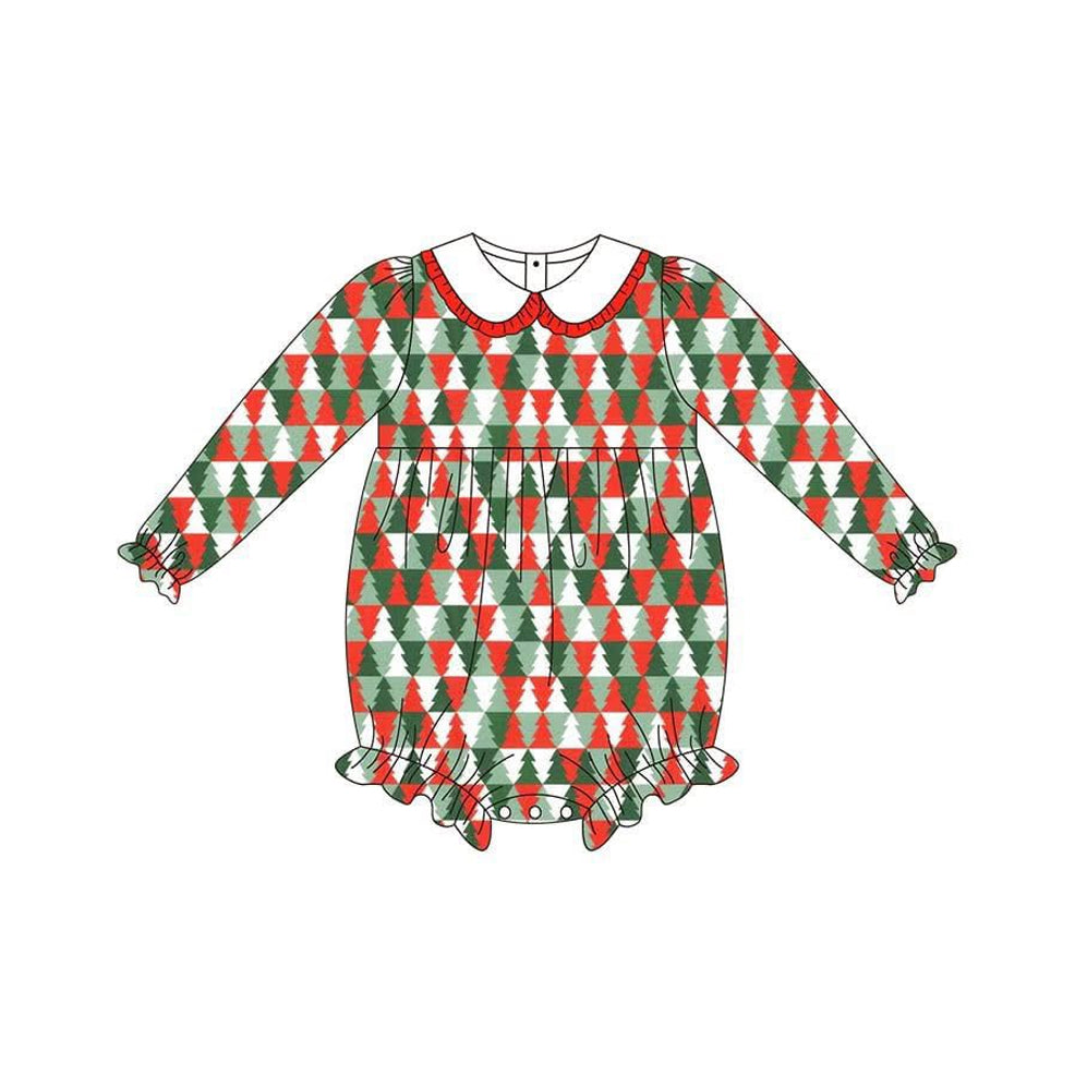 6.14LR2322 Christmas tree doll collar toddler clothes