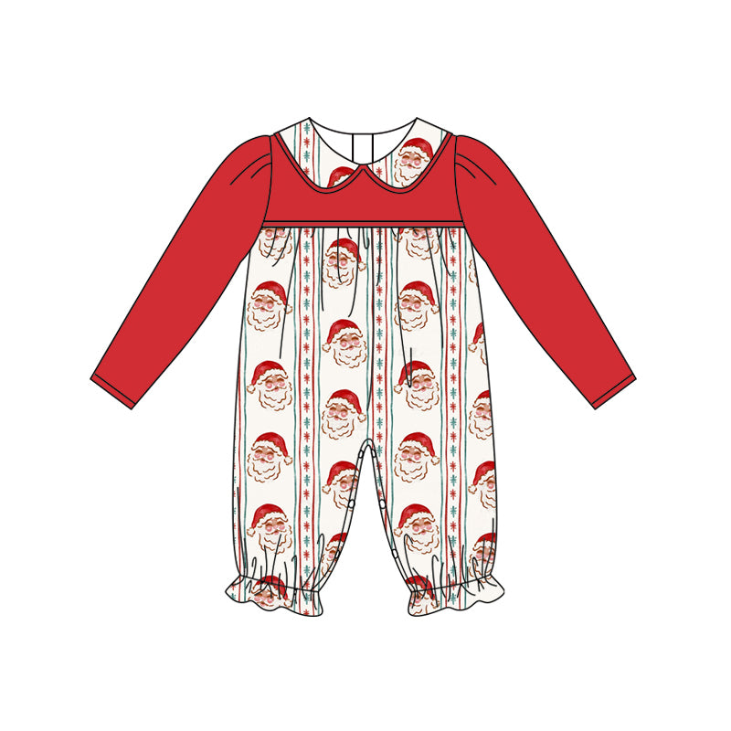 6.14LR2331 Santa Claus red long-sleeved toddler clothes