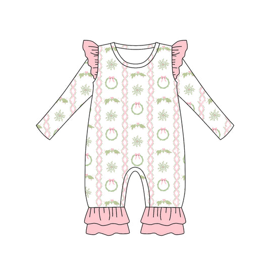 6.18LR2339 Christmas pink long-sleeved toddler clothes