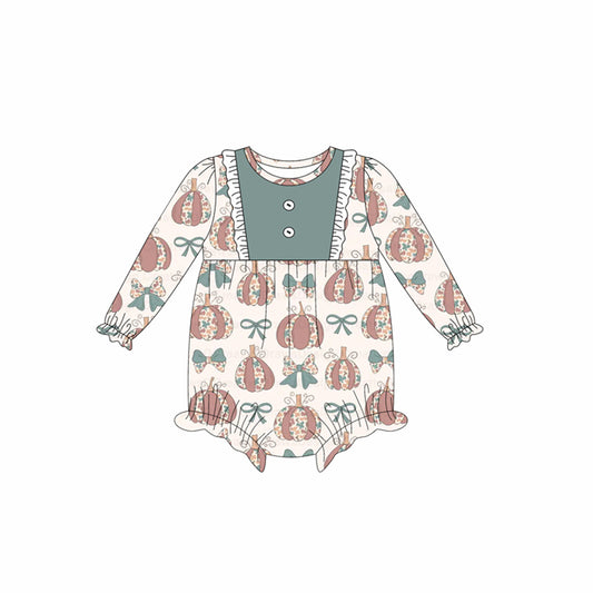 6.18LR2346 Pumpkin Green Button Toddler Clothes