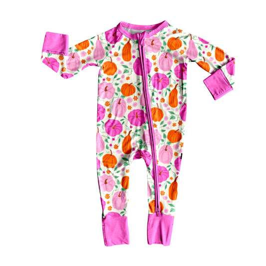 6.18LR2348 Colorful Pumpkin Zipper Toddler Clothes