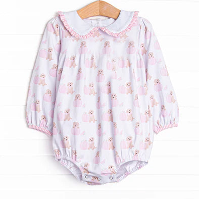 6.24 LR2351 Pink cartoon puppy girl doll collar toddler clothes