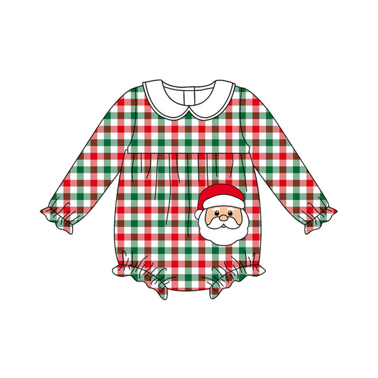 6.26LR2357 Santa Claus plaid green toddler clothes