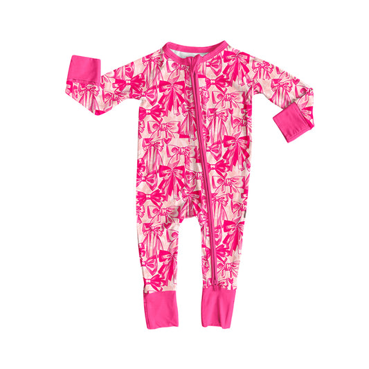 6.27LR2365 Rose red bow zipper toddler clothes