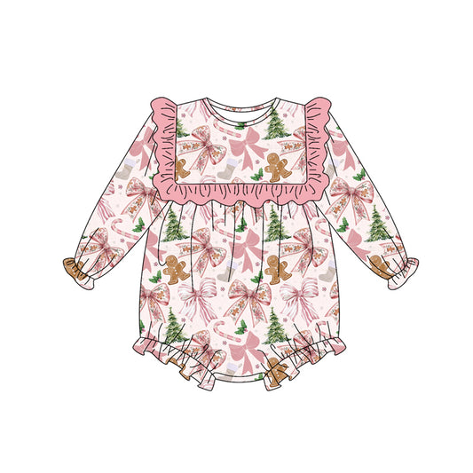 6.27LR2367 Bow Gingerbread Long Sleeve Toddler Clothes