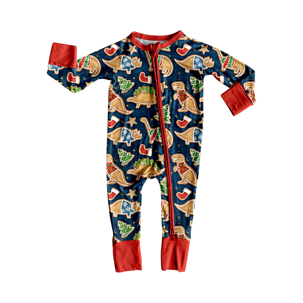 6.27LR2369 Dinosaur Christmas Tree Long Sleeve Zipper Toddler Clothes