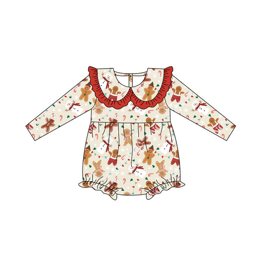 7.5LR2380 Gingerbread Collar Christmas Long Sleeve Toddler Clothes