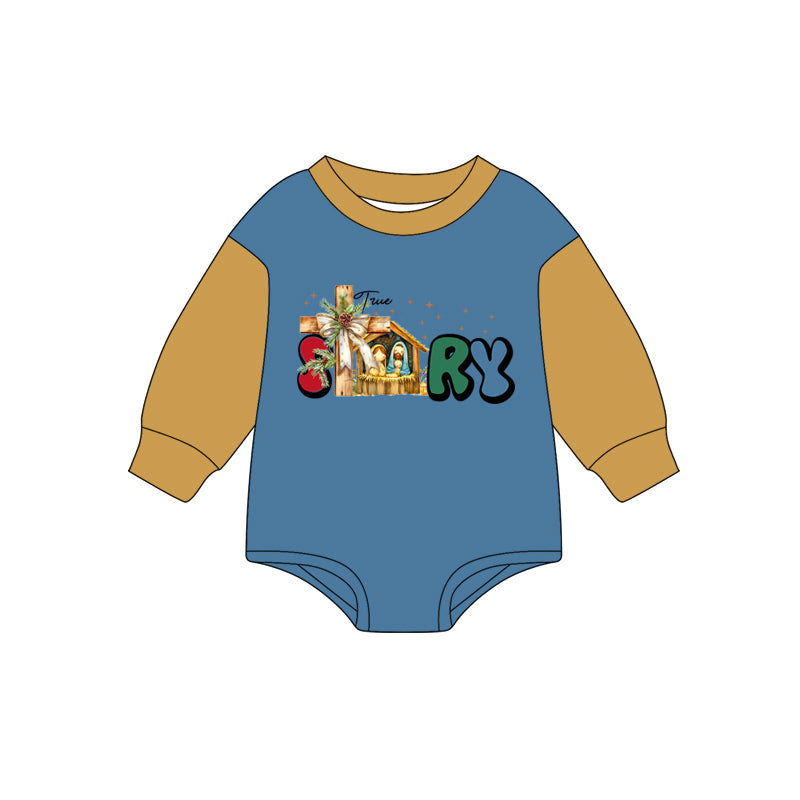 7.5LR2382 Letter color matching long sleeve toddler clothes