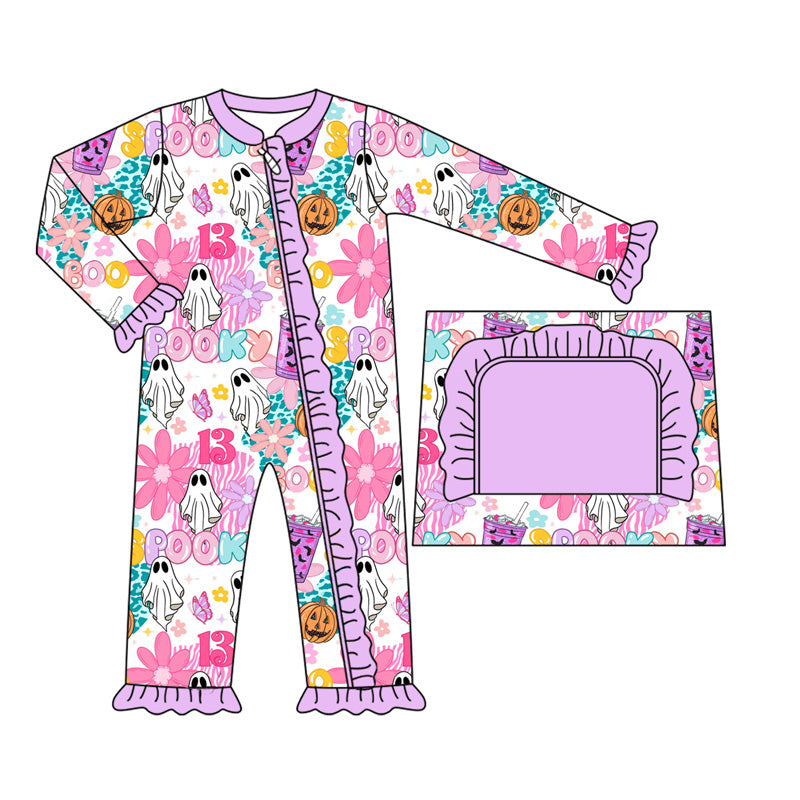 7.7LR2391 Halloween purple long-sleeved girls toddler clothes