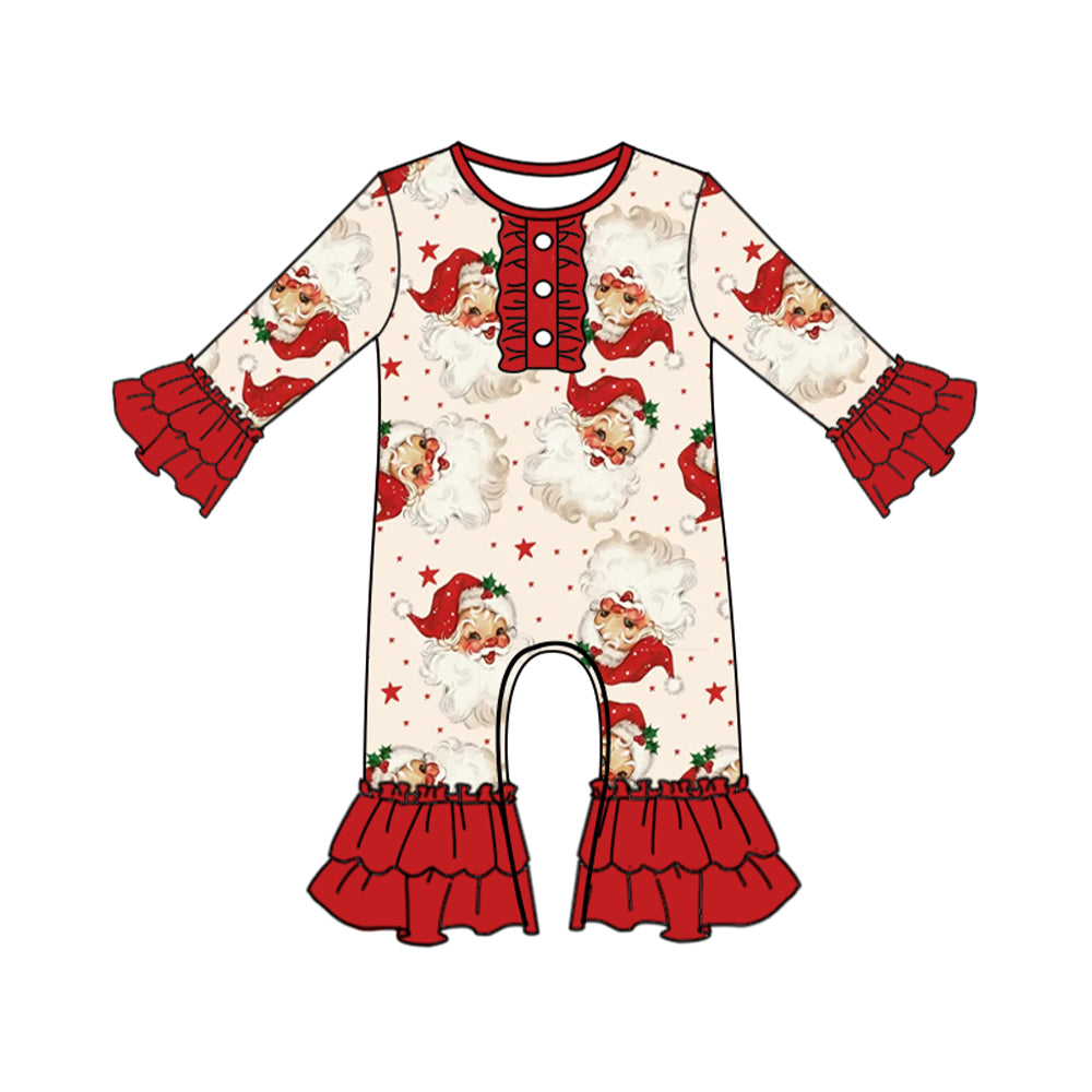7.7LR2395 Santa Claus red long-sleeved toddler clothes