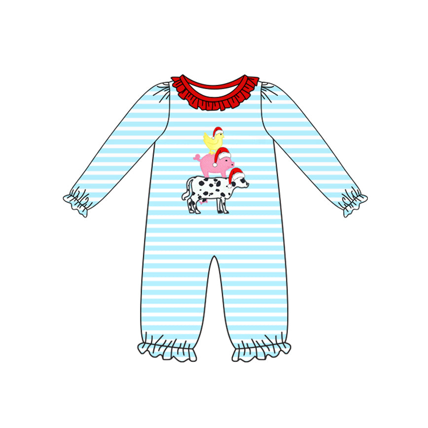 7.17LR2428 Cow striped long-sleeved toddler clothes