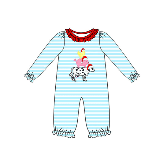 7.17LR2428 Cow striped long-sleeved toddler clothes