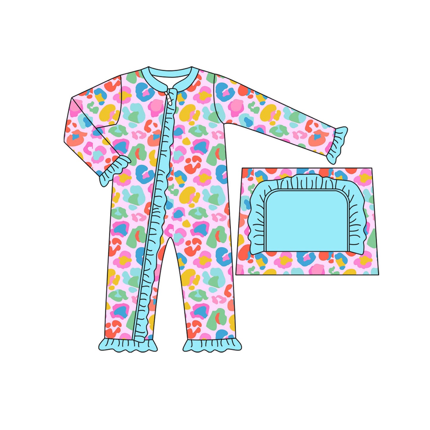 7.177.17LR2431 Colorful leopard lace long-sleeved toddler clothes