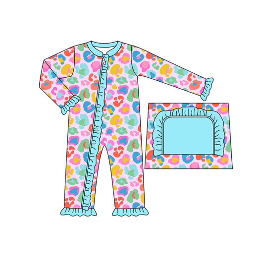 7.177.17LR2431 Colorful leopard lace long-sleeved toddler clothes