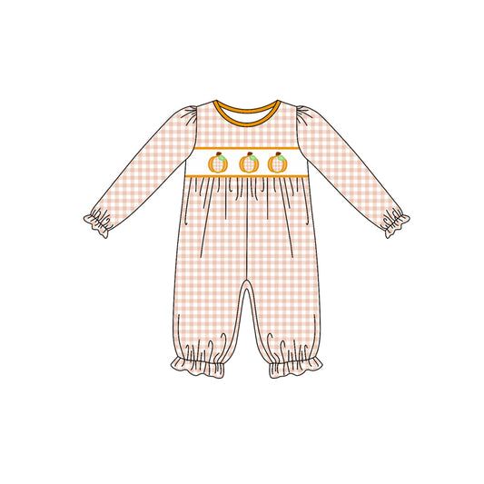 7.26 LR2458 Pumpkin plaid long-sleeved toddler clothes