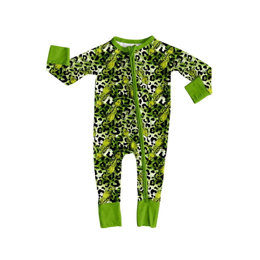 7.29LR2488 green leopard print toddler clothes