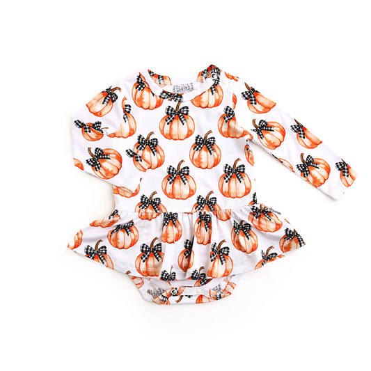 X827 LR2556 Orange Pumpkin Zipper Toddler Clothes
