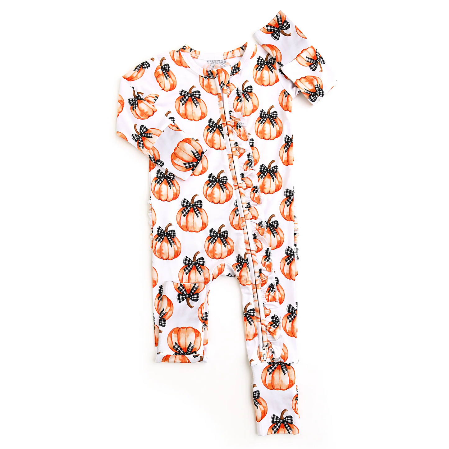 X827 LR2557 Pumpkin Zipper Toddler Clothes