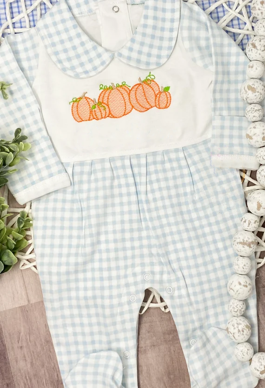 X827 LR2560 Plaid Baby Pumpkin Toddler Clothes