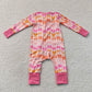 RTS NO MOQ milk silk LR2567 Baby Girls Long Sleeves Bows Two Way Ruffle Zip Convertible Rompers
