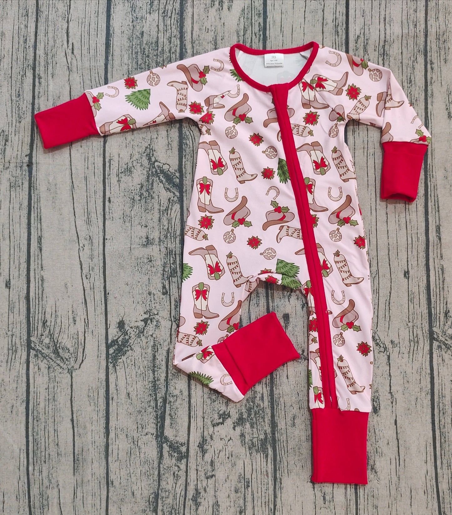 X820 LR2584 Boots Christmas Tree Long Sleeve Toddler Clothes