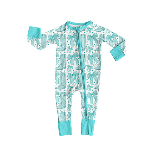 X825 LR2587 Boots Bow Blue Toddler Clothes