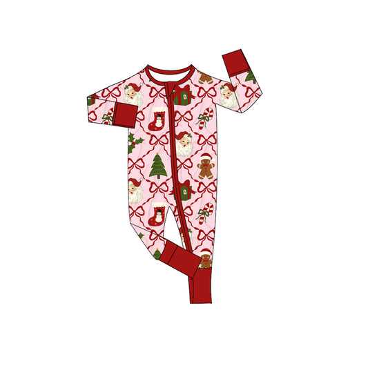 X906 LR2632 Christmas Tree Red Zipper Toddler Clothes