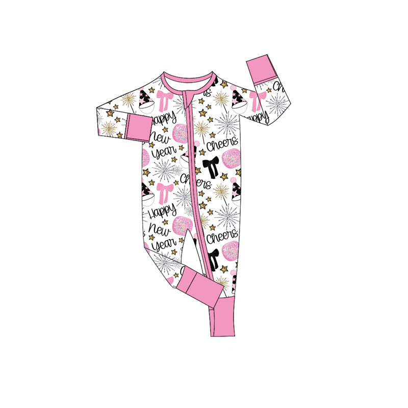 X906 LR2636 New Year Pink Zippered Toddler Clothes
