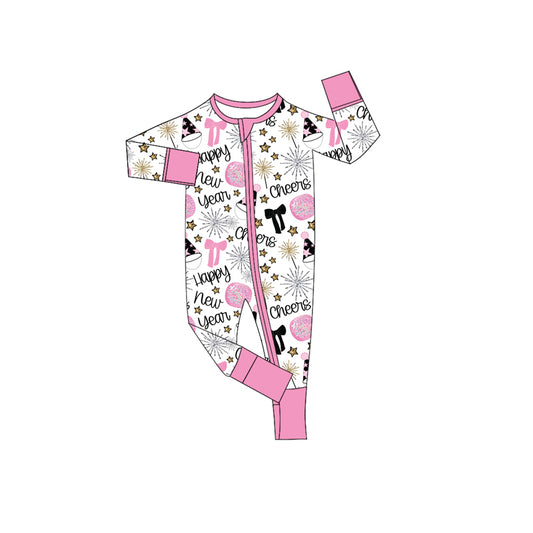 X906 LR2636 New Year Pink Zippered Toddler Clothes