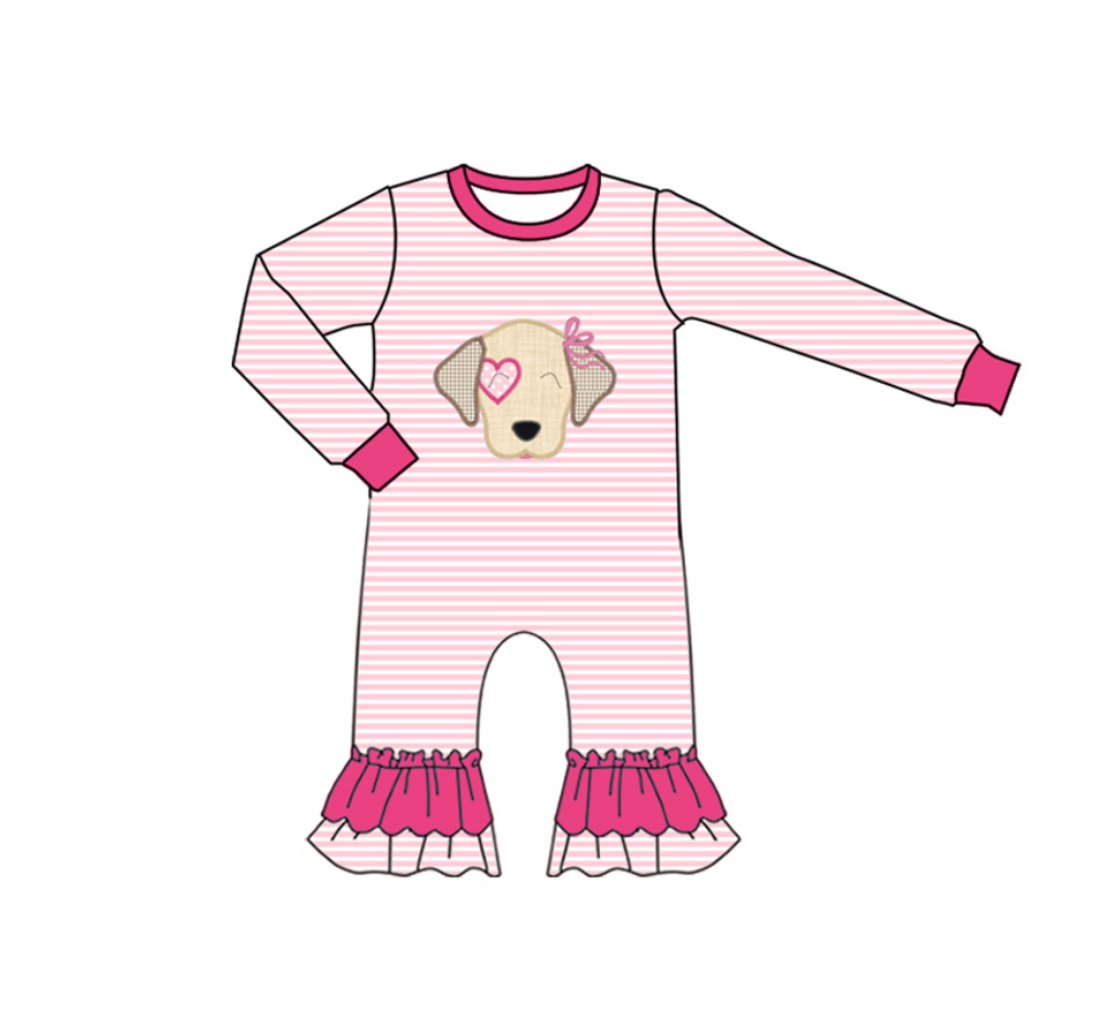 X910 LR2660 Pink Cartoon Puppy Toddler Clothes