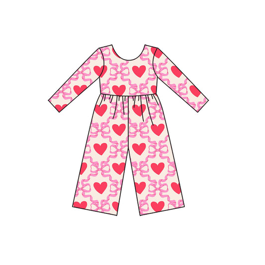 X925LR2710 Bow Heart Long Sleeve Bodysuit