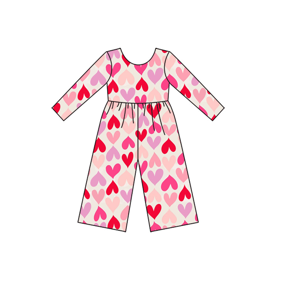 X925LR2711 Colorful Heart Long Sleeve Bodysuit