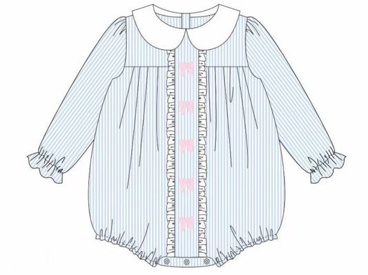 X930 LR2726 Bow Blue Toddler Clothes